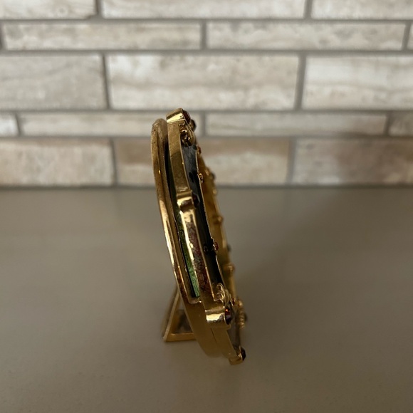 JAY STRONGWATER Rhinestone  Crystal Gold Enamel Round Picture Frame - Picture 4 of 7